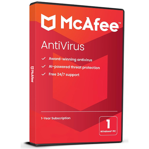 McAfee AntiVirus Protection 2024  | 1 Year 1 PC Windows Cd Key Global